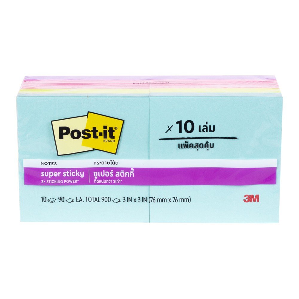กระดาษโน้ต Post-it ซูเปอร์ สติกกี้ 654 คละสี Supernova Neon