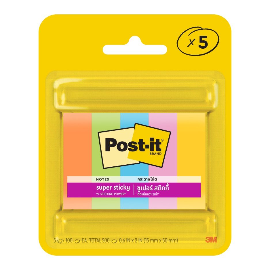 Post-it เพจ มาร์กเกอร์ ซูเปอร์ สติกกี้ 670 คละ 5 สี
