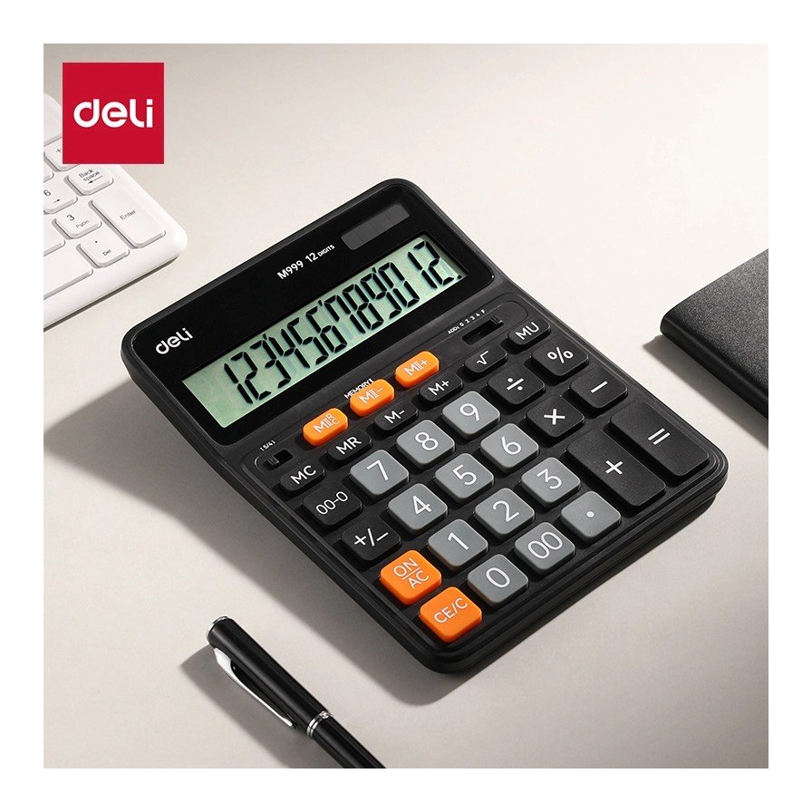 เครื่องคิดเลข 12 หลัก Deli EM999 หน่วยความจำคู่