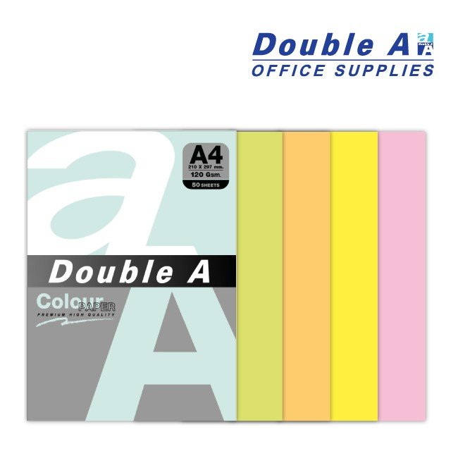 กระดาษการ์ดสี Double A A4 120 แกรม คละ 5 สี