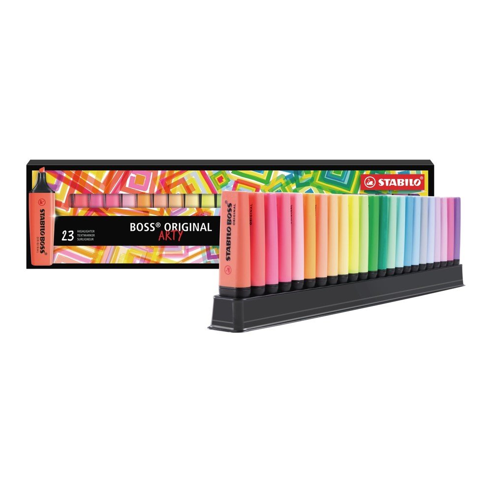 ปากกาเน้นข้อความ STABILO BOSS ORIGINAL ชุดตั้งโต๊ะ 23 สี